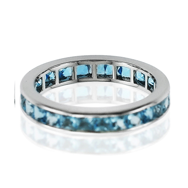 Aquamarine Princess Full Eternity Ring
