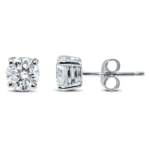 Diamond Round 2.00ct Classic Four Claw Stud Earrings