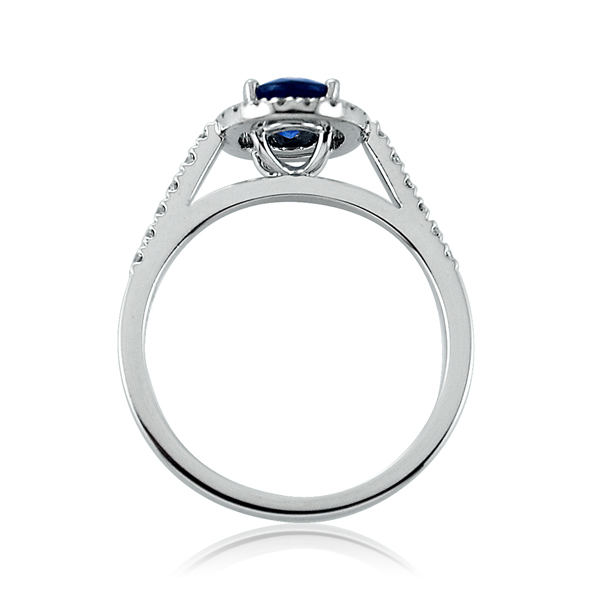 Sapphire Oval Halo Diamond Ring