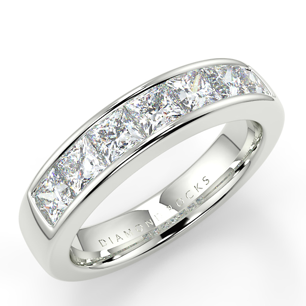 0.75ct Princess Cut Channel Set Half Eternity Ring