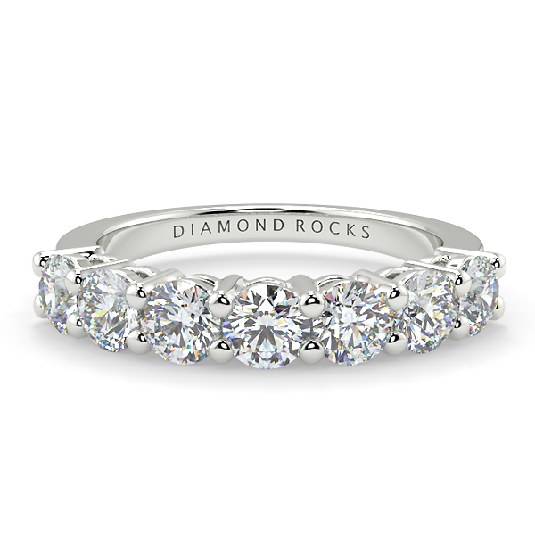 7 Stone Diamond Ring in 18K White Gold | Quality Diamonds