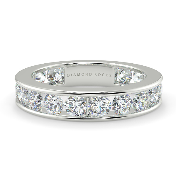 Goldsmiths Platinum 0.75 Carat Brilliant Cut Half Eternity - Ring Size H.5  H067-PLAT-F-VS-GS | Goldsmiths