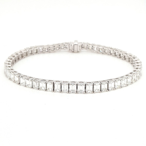 Grand Deco Enamel & Emerald Bracelet in 9ct White Gold : Amazon.co.uk:  Fashion