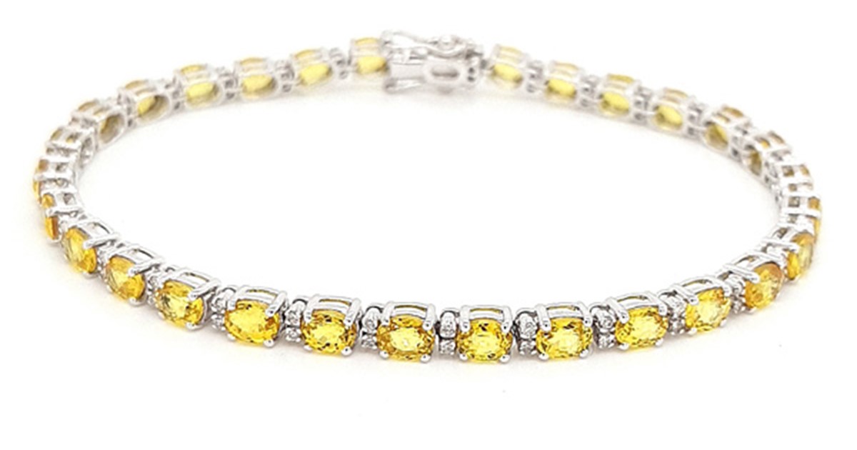 Yellow sapphire tennis bracelet Clearance