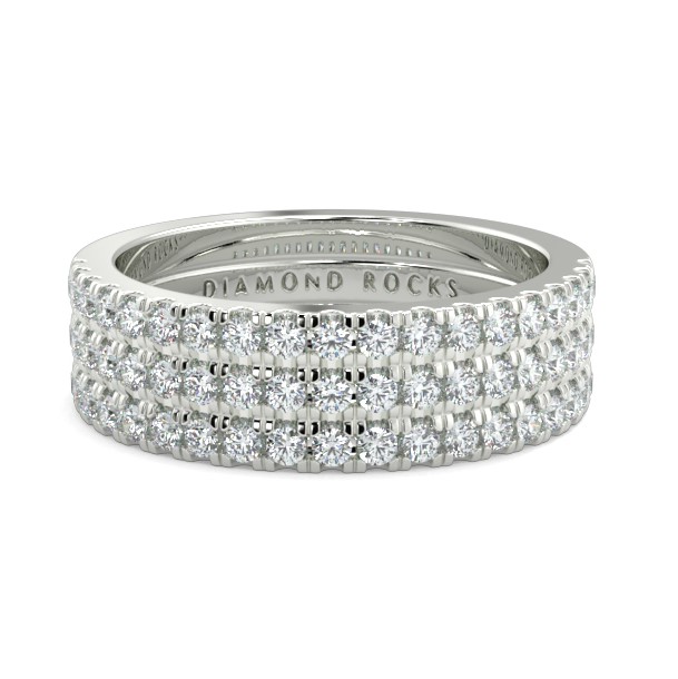 0.70ct Round Brilliant Cut Triple Row Micro Set Eternity Ring