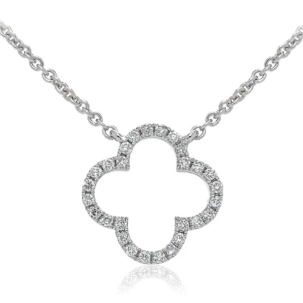 Four Leaf Clover Diamond Pendant Necklace