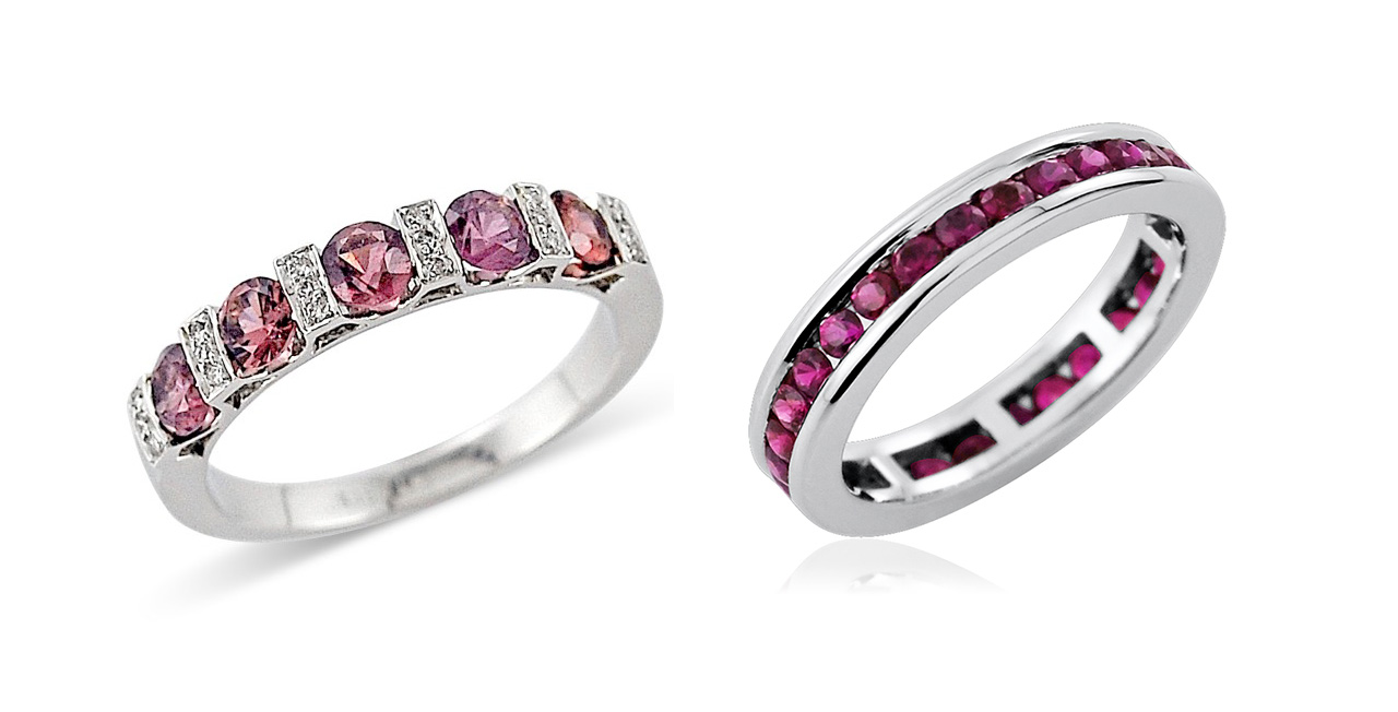 Diamond Rocks Eternity Rings ruby