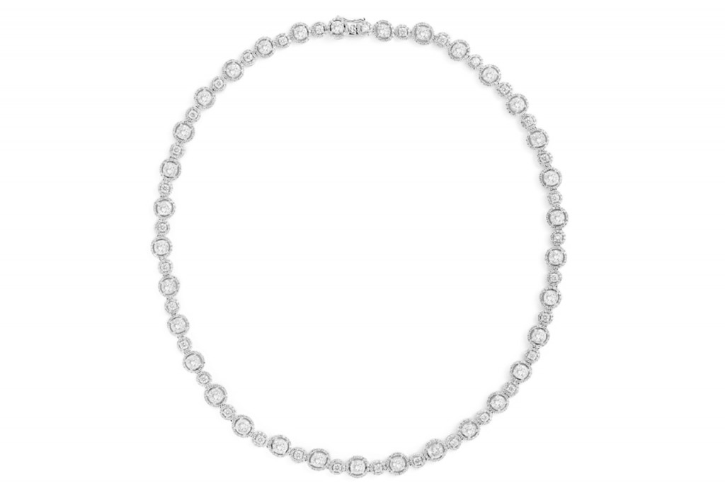 18.16Cts Brilliant Diamond Fashion Necklace In 18K White Gold