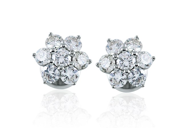 Floral diamond earrings